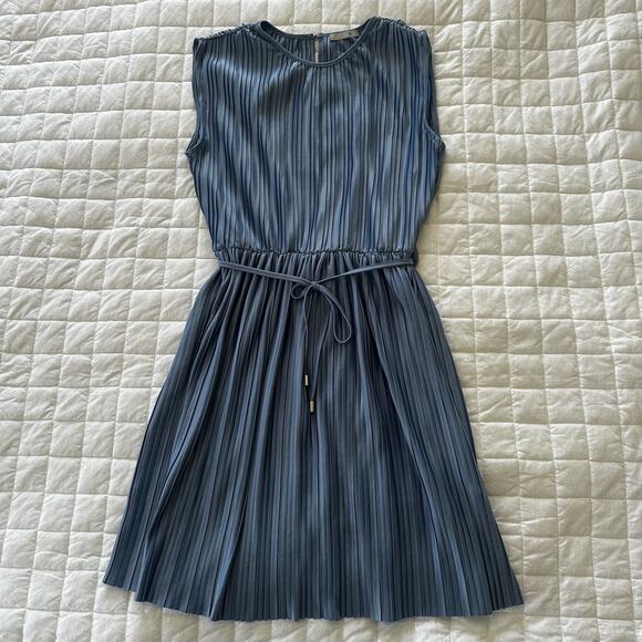 FISHERFIELD Womens Dress Blue Pleated Knee Length Preppy Capsule Spring 36 US S - Picture 3 of 13